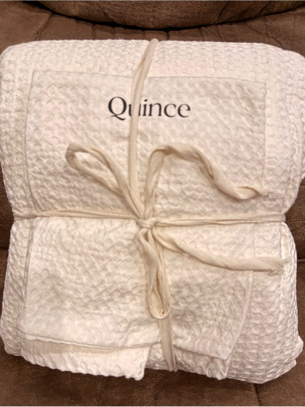 Quince Organic Luxe Honeycomb Duvet Cover - King/Cal King - Undyed
